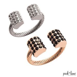 Park Lane Jewelry Rose Gold with Black Crystal Ring